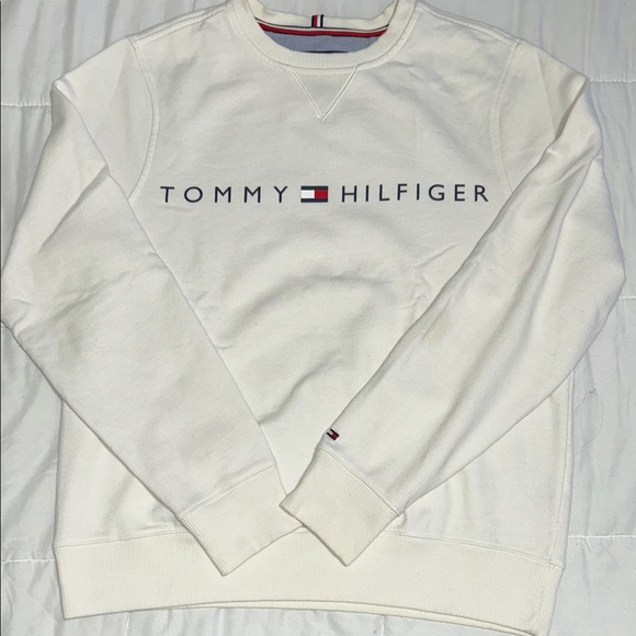 Unisex Tommy Hilfiger Off White Crewneck Sweater - Picture 1 of 6